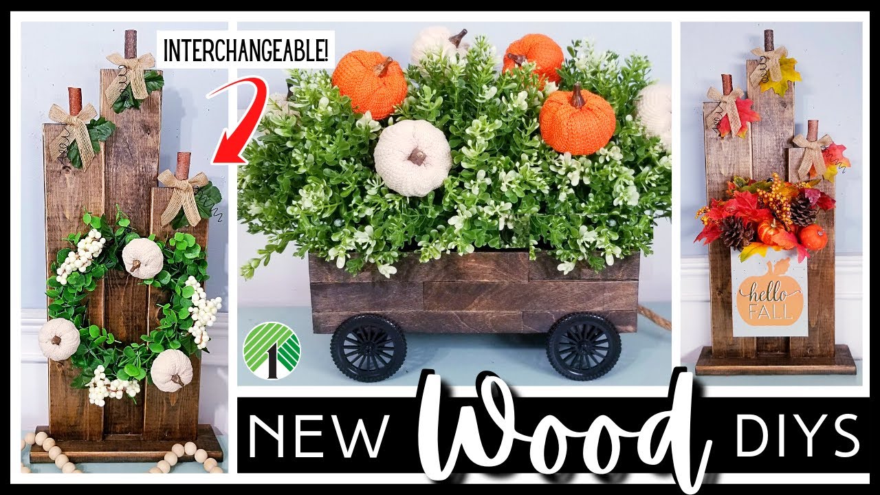 *NEW* DOLLAR TREE DIY | WOOD Home Decor | Easy HACKS & Fall Ideas | Interchangeable High End Crafts!