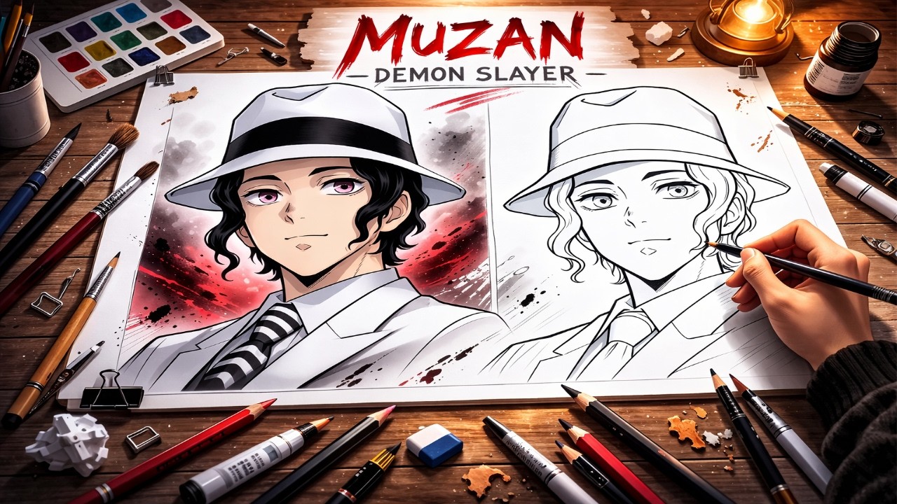 Full Drawing of Muzan from Demon Slayer | Stunning Anime Artwork | Hansika World