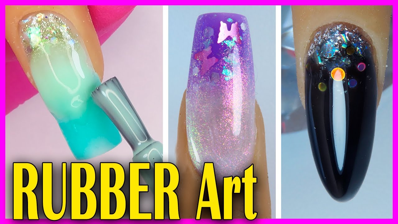Uñas HIBRIDAS con RUBBER Gel y Polygel ❤️ Tendencia GLAM color  💜 3 opciones de DISEÑOS en TENDENCIA