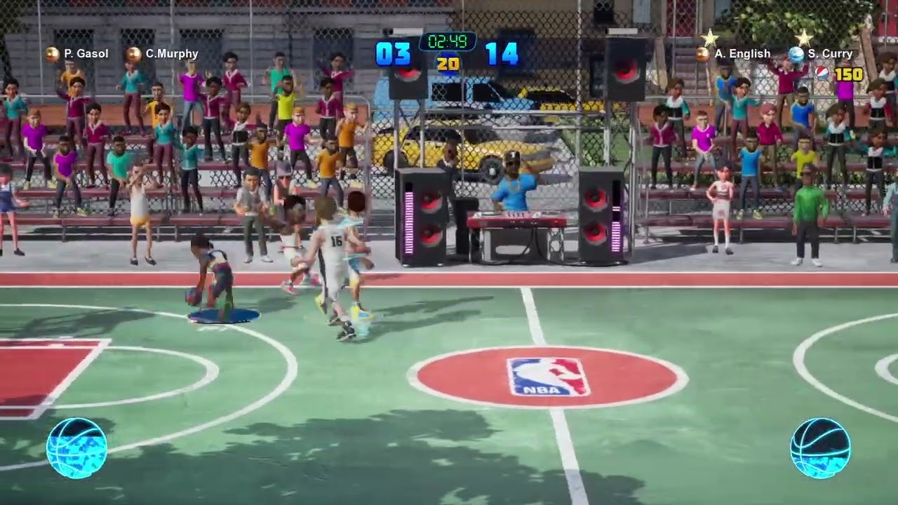 Nba 2k playgrounds Stephen Curry and Alex English VS Pau Gasol and Calvin Murphy!