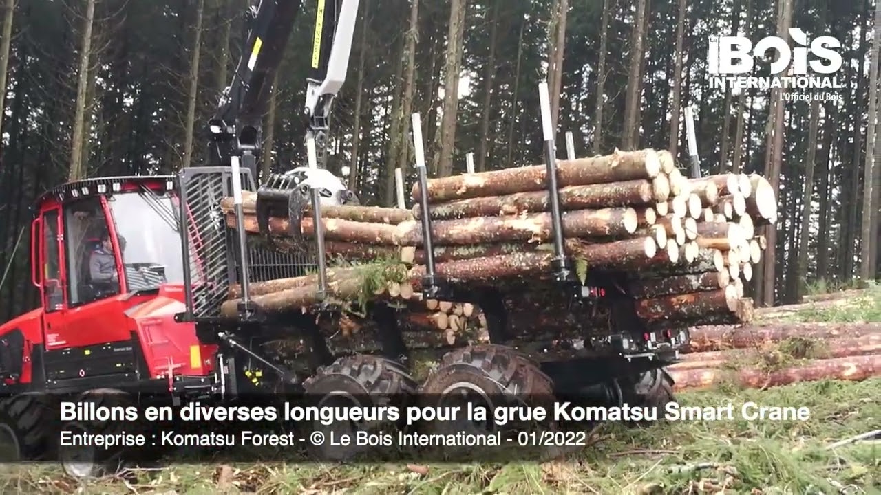 Grue optimisée Smart Crane sur porteur et nouvelle tête d’abattage pour gros bois