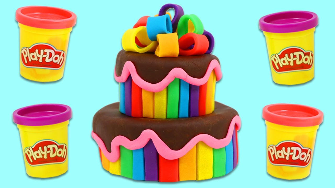 How to Make a Beautiful Play Doh Rainbow Cake!