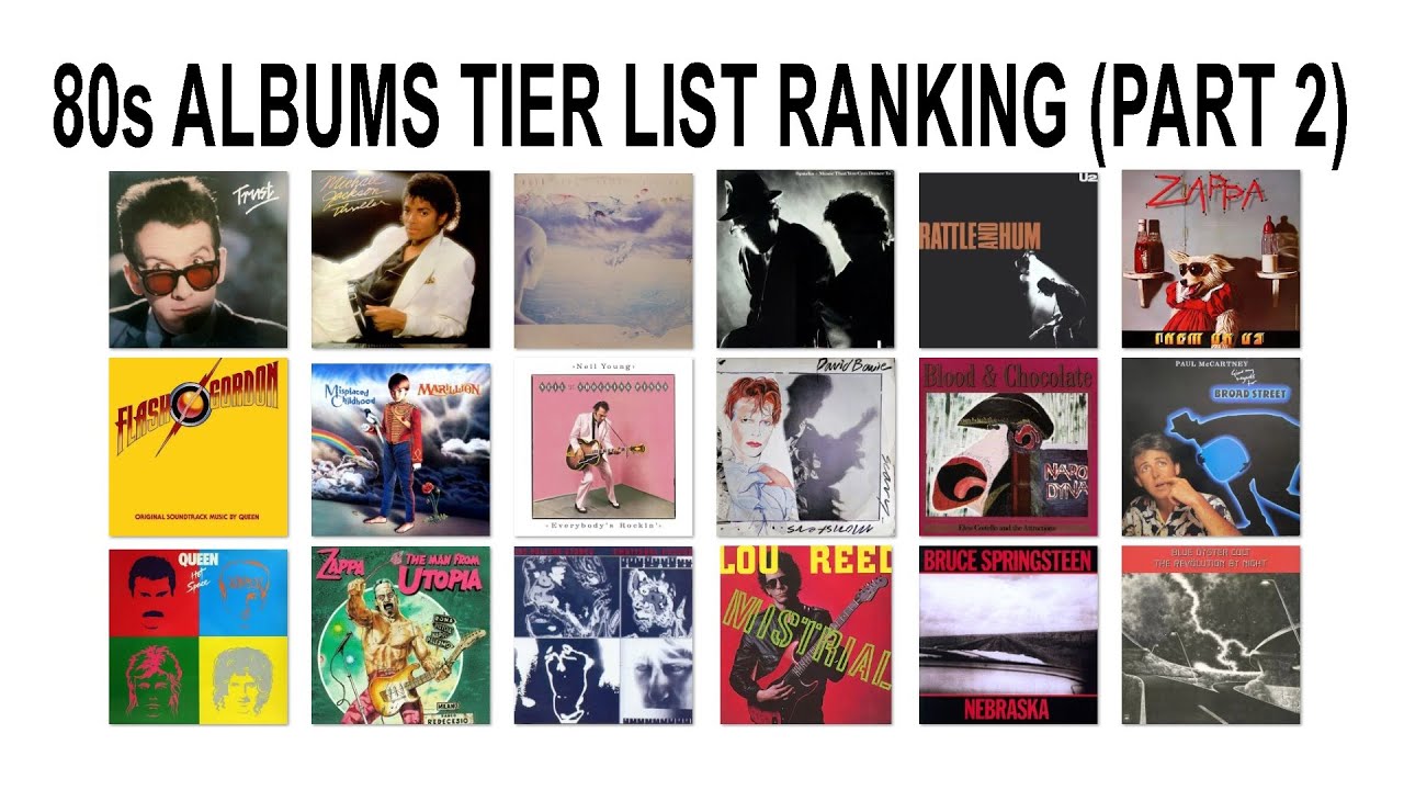 80s ALBUMS TIER LIST RANKING (PART 2)