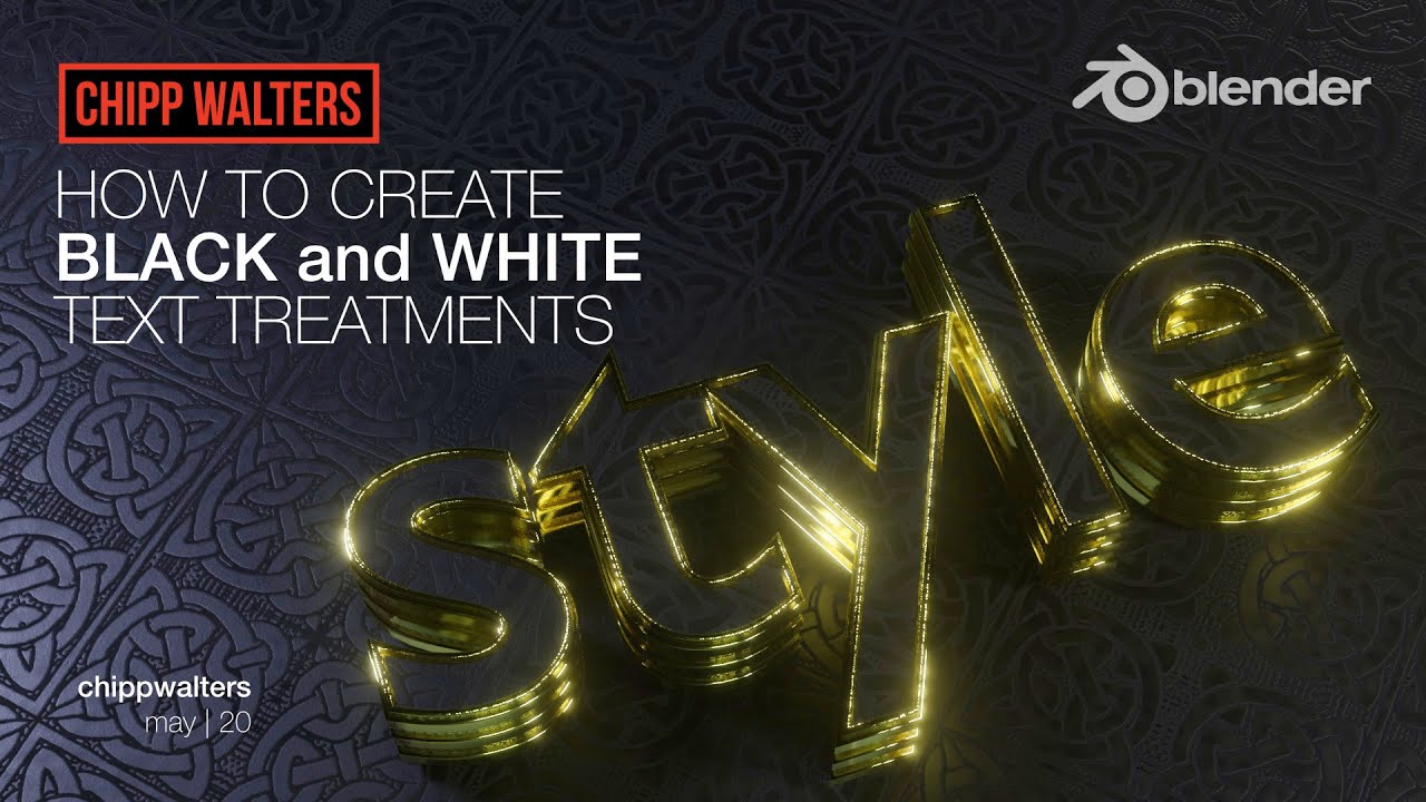 Blender Black and Gold text effect
