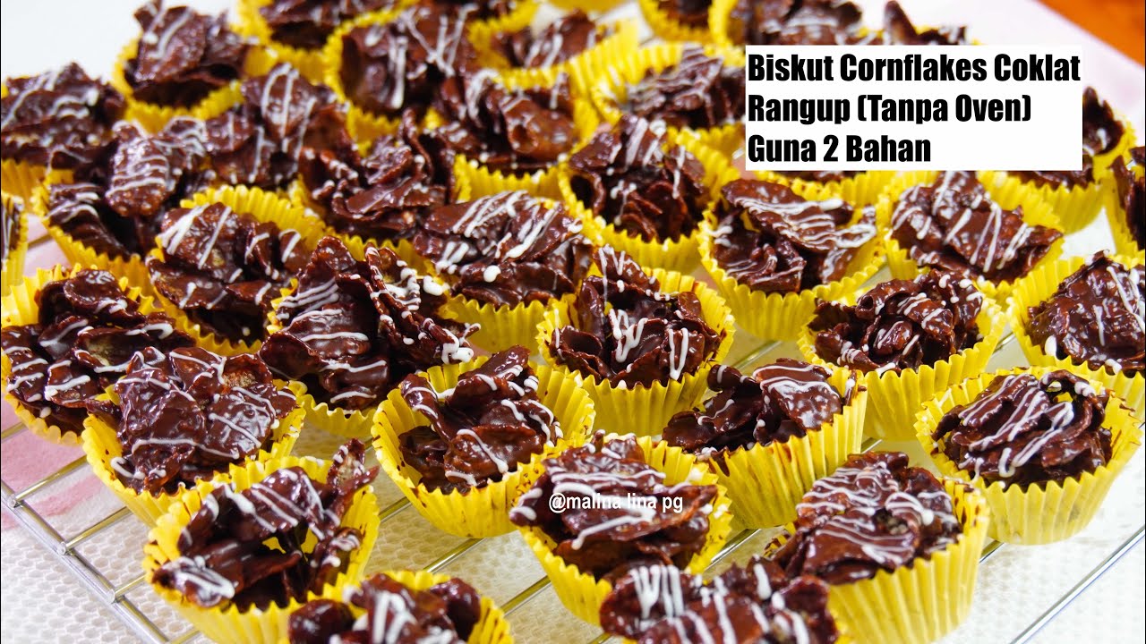 Biskut Cornflakes Coklat Rangup Guna 2 Bahan by Malina Lina Pg | biskut raya simple dan mudah