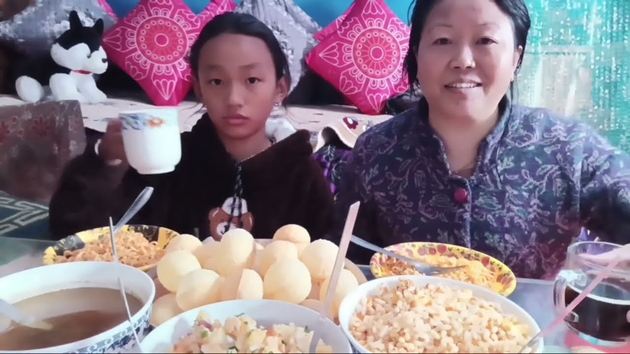 Mukbang mixed pani Puri  ramen with jhalmuri