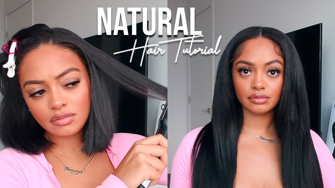 HOW I STRAIGHTEN MY NATURAL HAIR W/ NO HEAT DAMAGE | FT. CURLS QUEEN CLIP-INS INSTALL