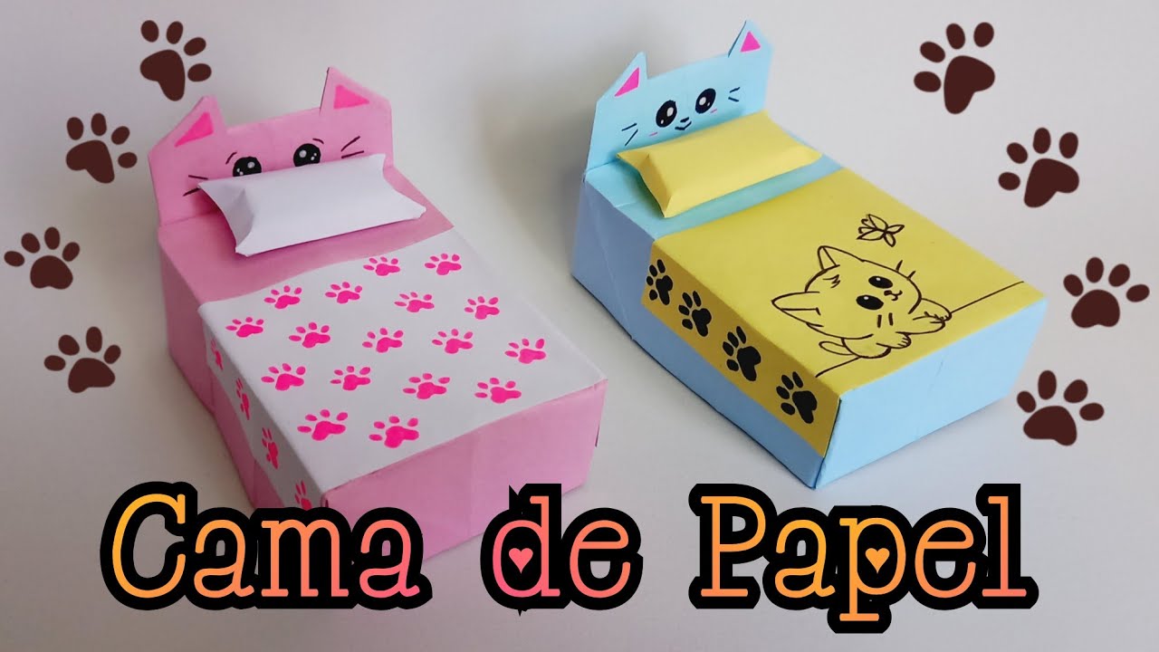 Como Fazer Cama de Papel | How to make paper Bed | artesanato em papel | easy paper craft | origami