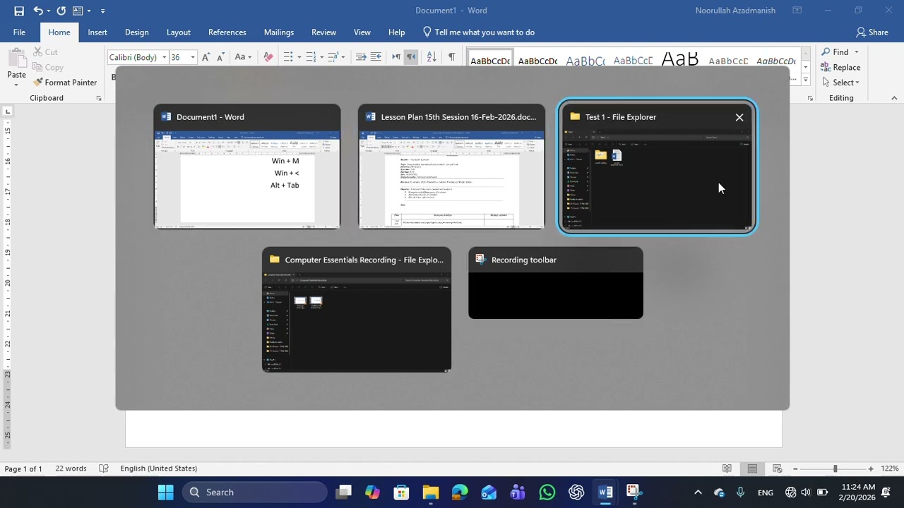 Moving Between Windows 2