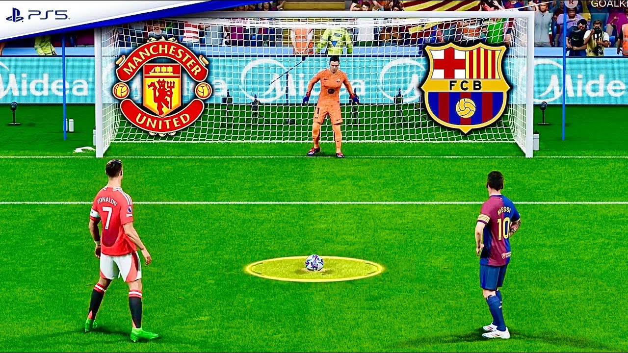 MAN UNITED vs BARCELONA l RONALDO, MESSI, SALAH, YAMAL, NEYMAR, VINI JR l FC 25 PENALTY SHOOTOUT