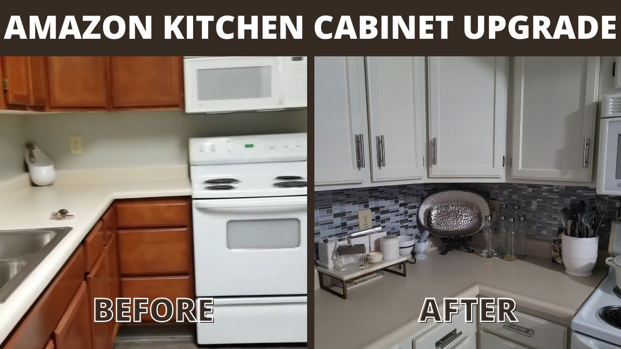 AMAZON! PART 1 of 3 Low Budget Kitchen Cabinet under $50 *Vinyl* CONTACT PAPER FROM AMAZON! #amazon 