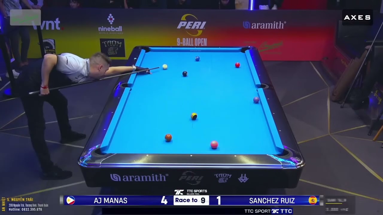 HIGHLIGHT | AJ MANAS VS SANCHEZ RUIZ | WINNER ROUND 1 - DAY 1 | PERI 9-BALL OPEN 2025