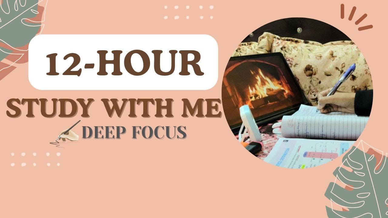 12+HOUR DEEP FOCUS📚  | Med Student | Fire crackling🔥|