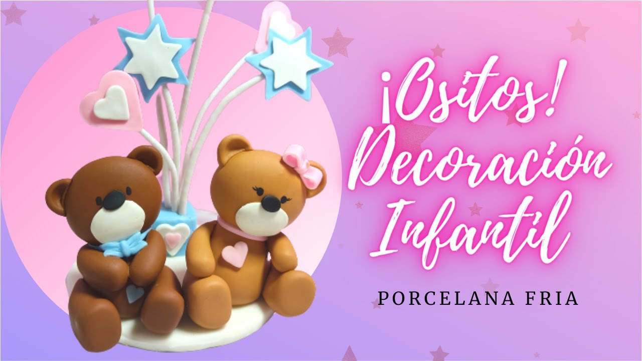 OSITOS TIERNOS 🐻🎀🐻  en porcelana fria o porcelanicron para decoración INFANTIL!!!⭐