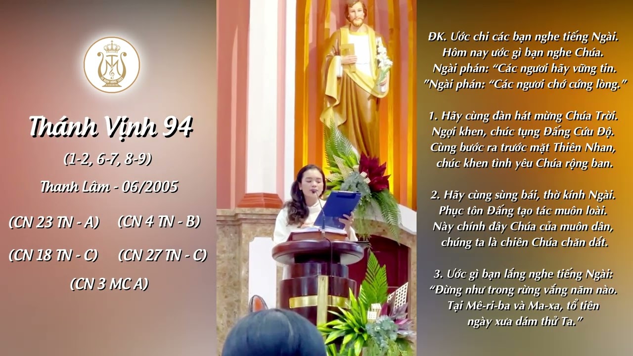 THÁNH VỊNH 94 - Thanh Lâm | CN3 - MC A | Ca đoàn Mông Triệu | Gx. Fatima Bình Triệu