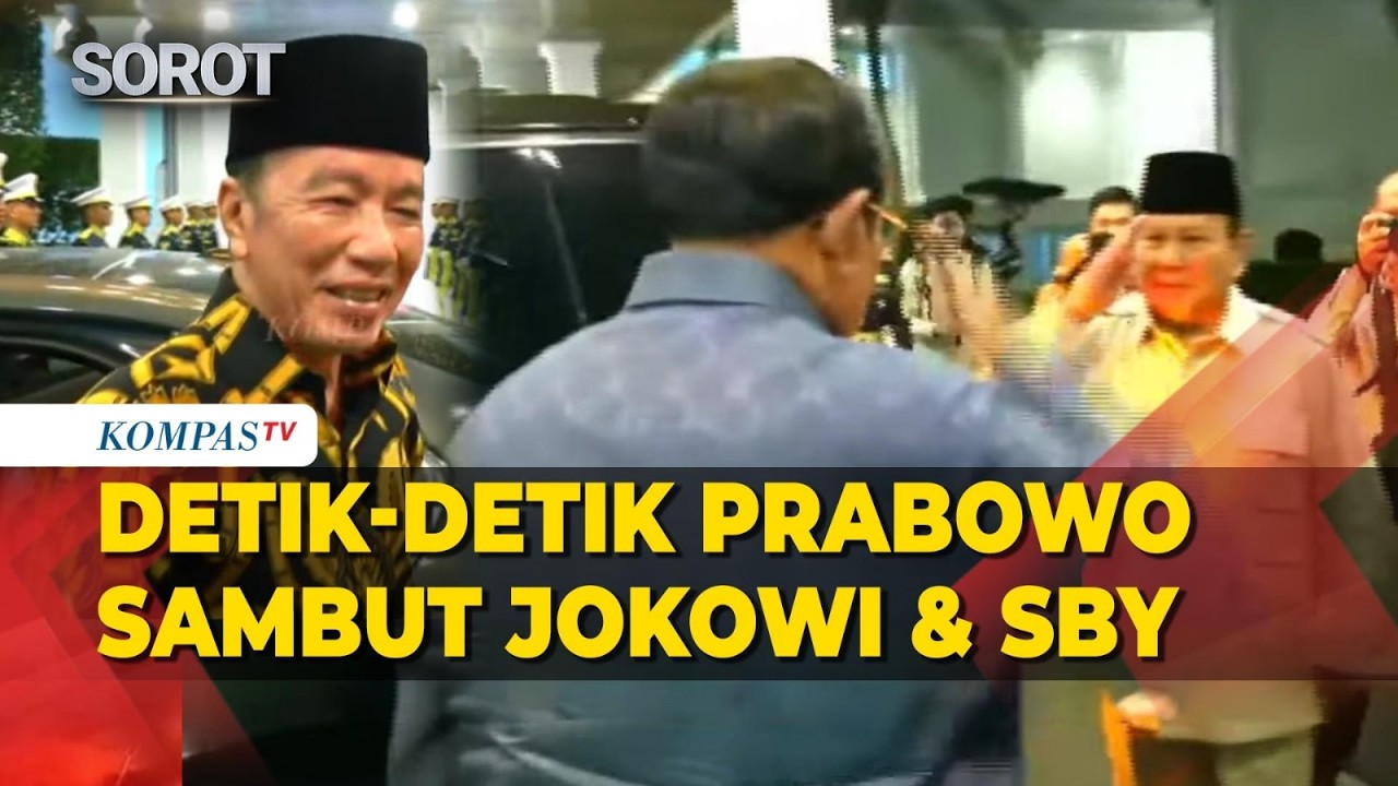 Detik-Detik Presiden Prabowo Sambut Jokowi dan SBY Tiba di Istana