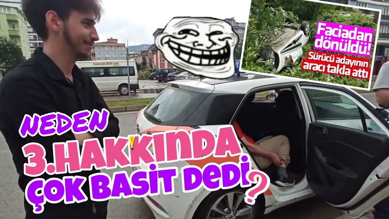 2 Kez Neden Sınavdan Kaldı? | Direksiyon Sınavında Kaza Nerede Oldu?(Gerçek Sınav Video)