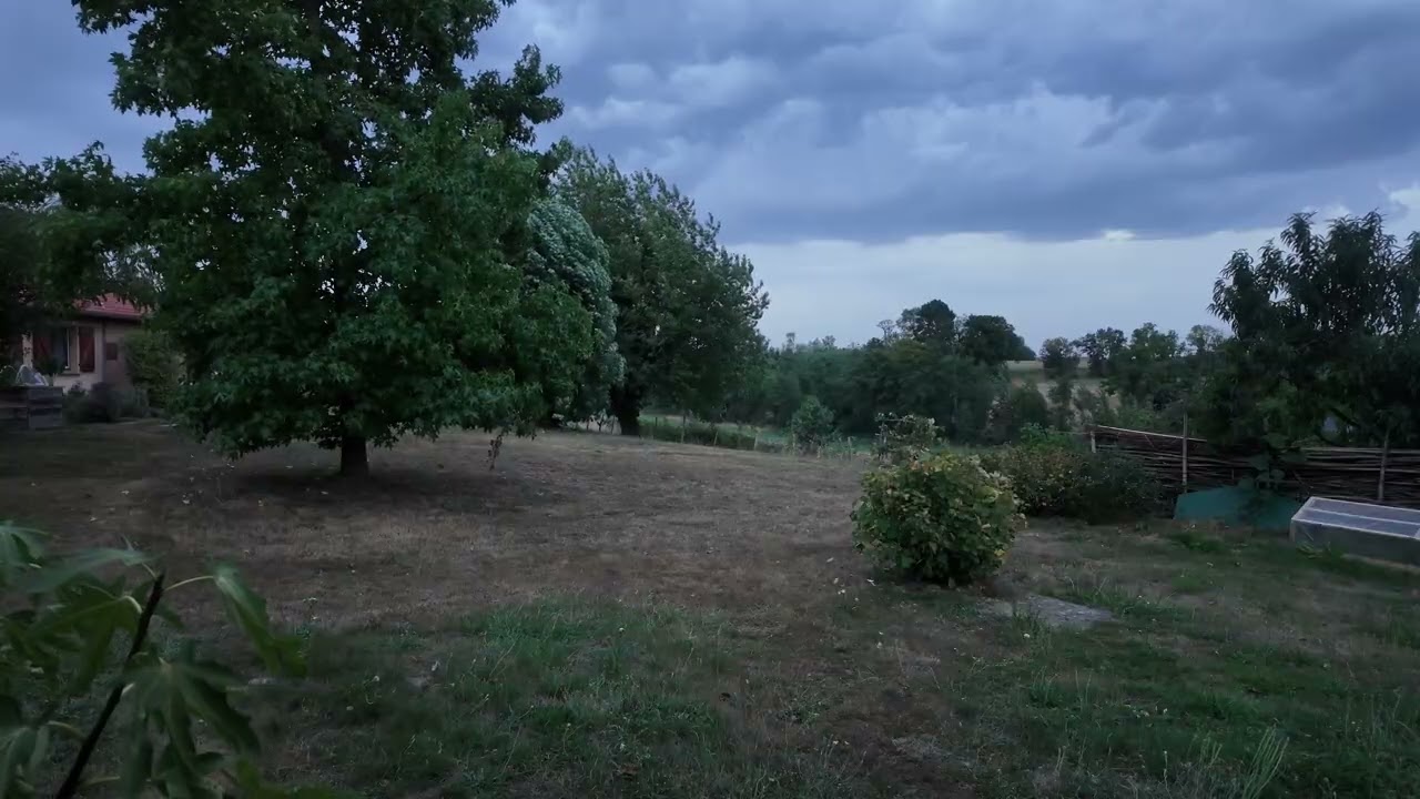 4K Window View • French Countryside Before the Storm 🌬️🌧️ | Nature Sounds | No Ads