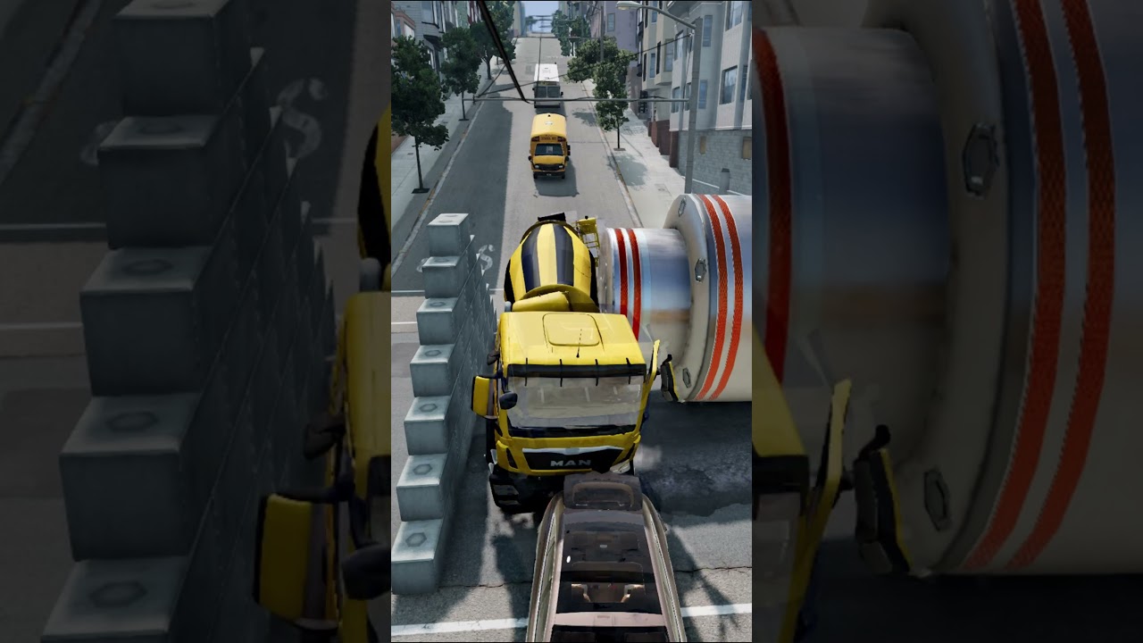 Car vs Giant Bollard 😱 Truck Crash Gone Wrong!  