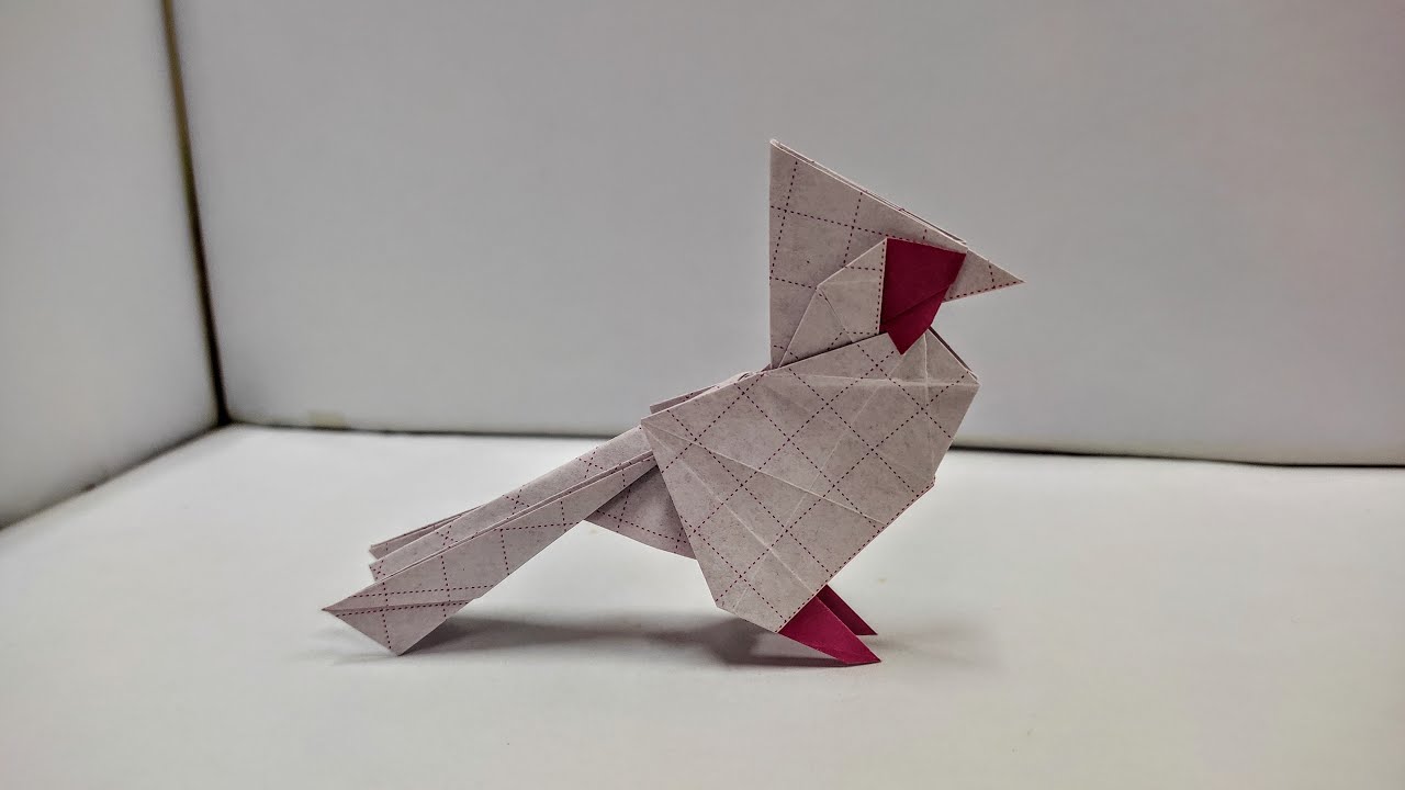 Origami Cardinal Bird | How To Fold A Paper Cardinal Bird