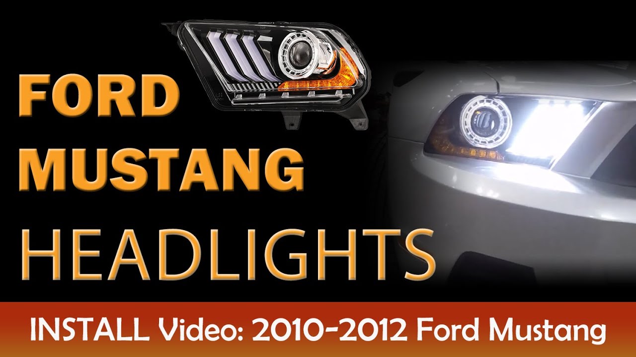 2010-2012 Ford Mustang Headlight with Sequential Turn Signal Installation (CHRNG0612-B-SQ)