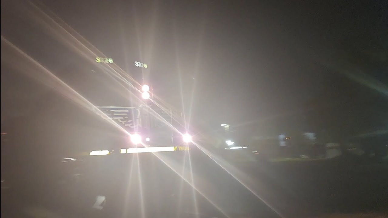 UP #5728 Leads A Mixed Freight Train And Head's East At Night And Gives A Horn Salute!