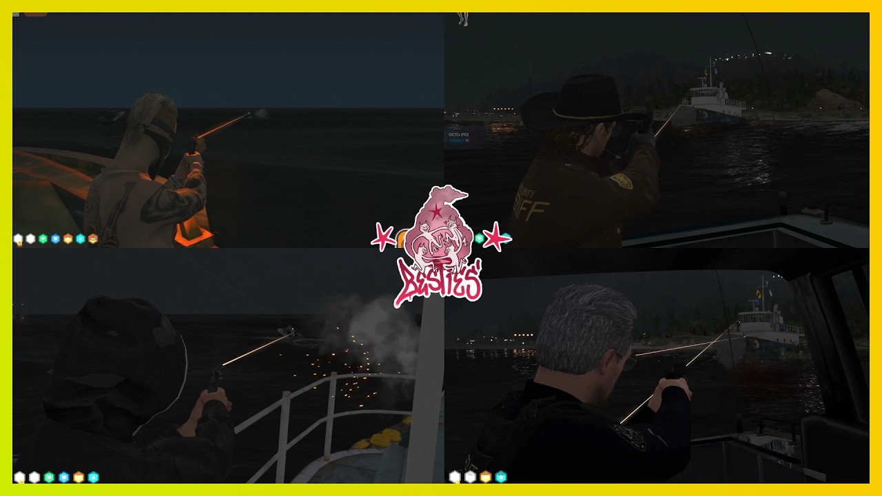 Besties vs Cops // Sea Battle After Bank Truck (Multi POVs) | NoPixel 4.0 GTA RP