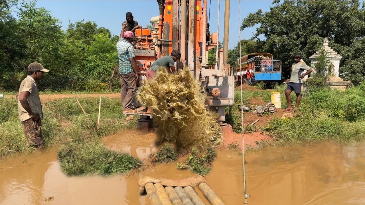 Borewell drilling From Village | 259 Feet Depth 5Hp Water Journey | RRD Borewell Machine