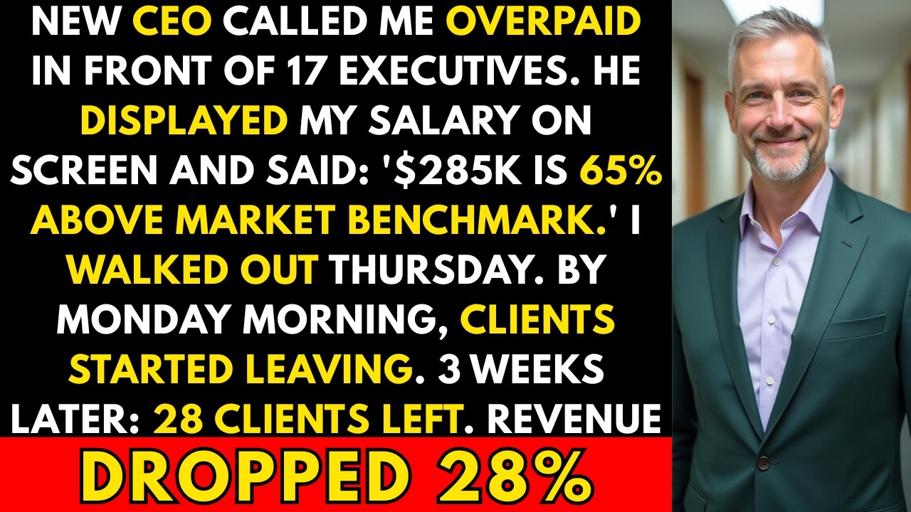 New CEO Called Me OVERPAID At Meeting—I Walked Out And Their Revenue Dropped 28% | OFFICE REVENGE