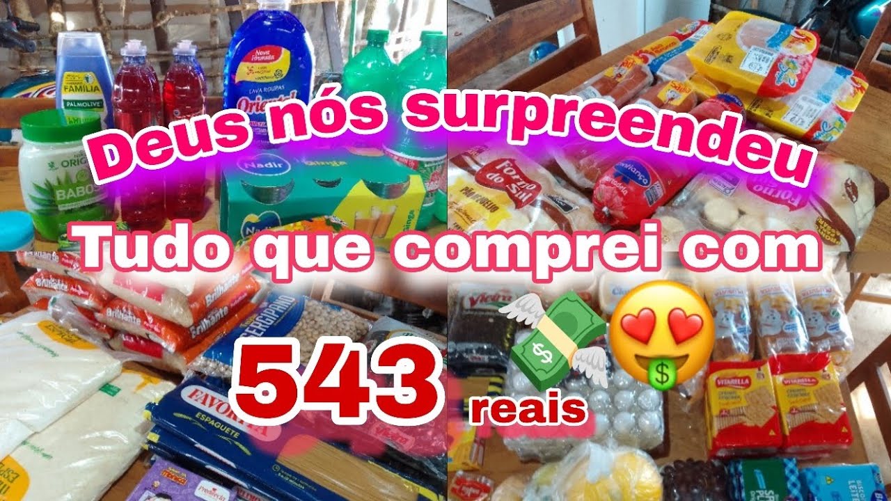 COMPRAS DO MÊS COM 543 REAIS / GANHEI UMA CESTA BÁSICA 🛒🙌💖