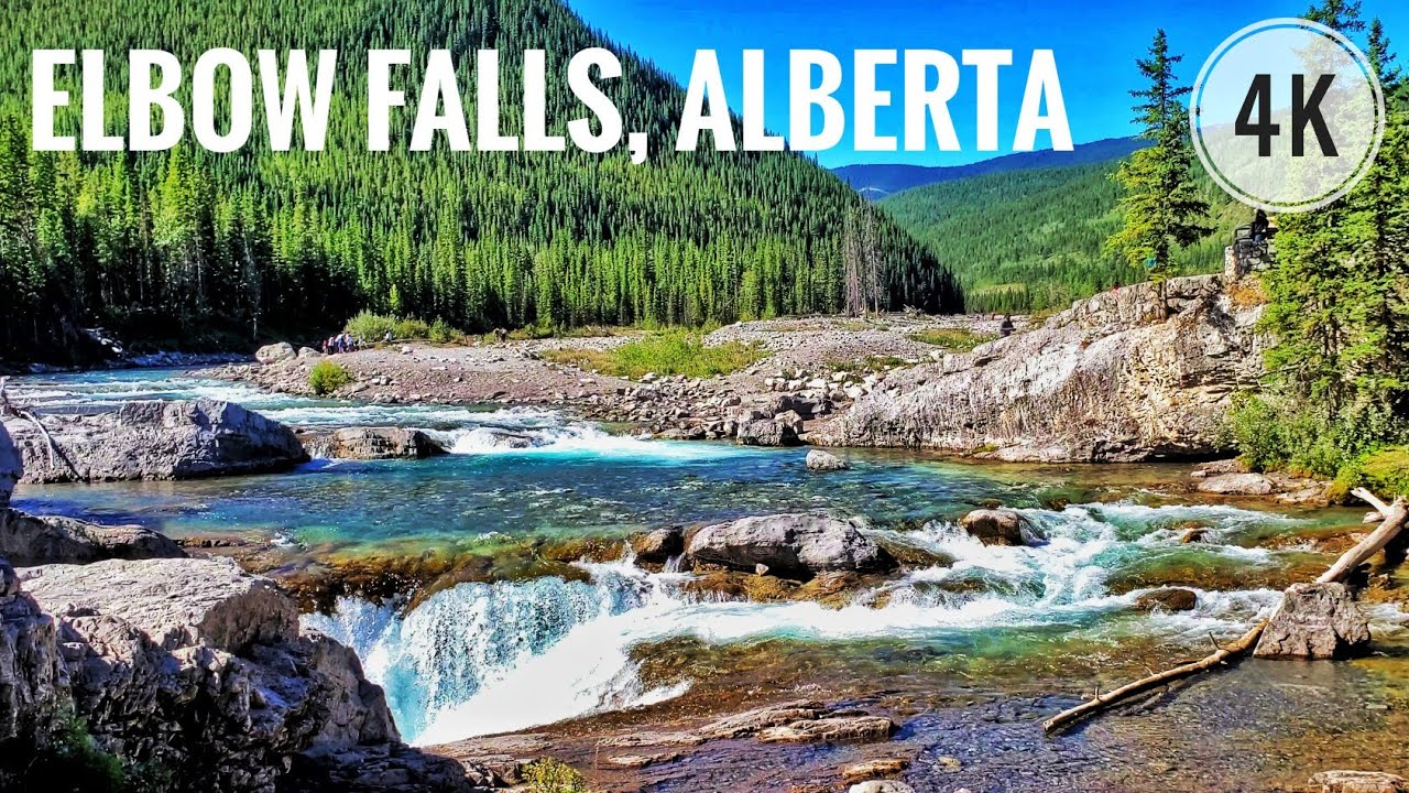 Elbow Falls - 4K UHD in Kananaskis Country near Bragg Creek  - Calgary Alberta, Canada