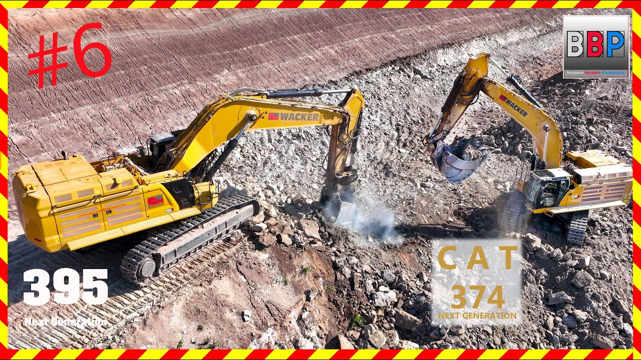 🤓 Caterpillar 374, 395 - Ausbau A 6, Schnelldorf, 02.09.2022. #6