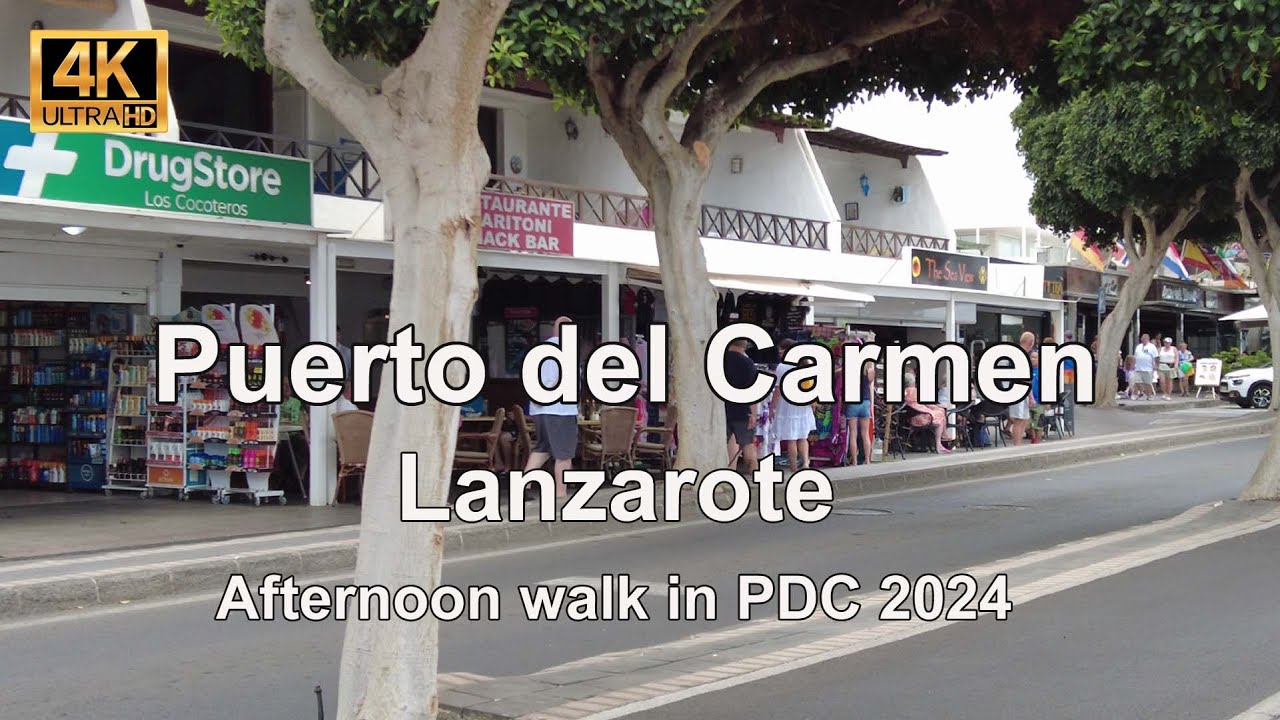 [4K] Afternoon walk Puerto del Carmen Lanzarote