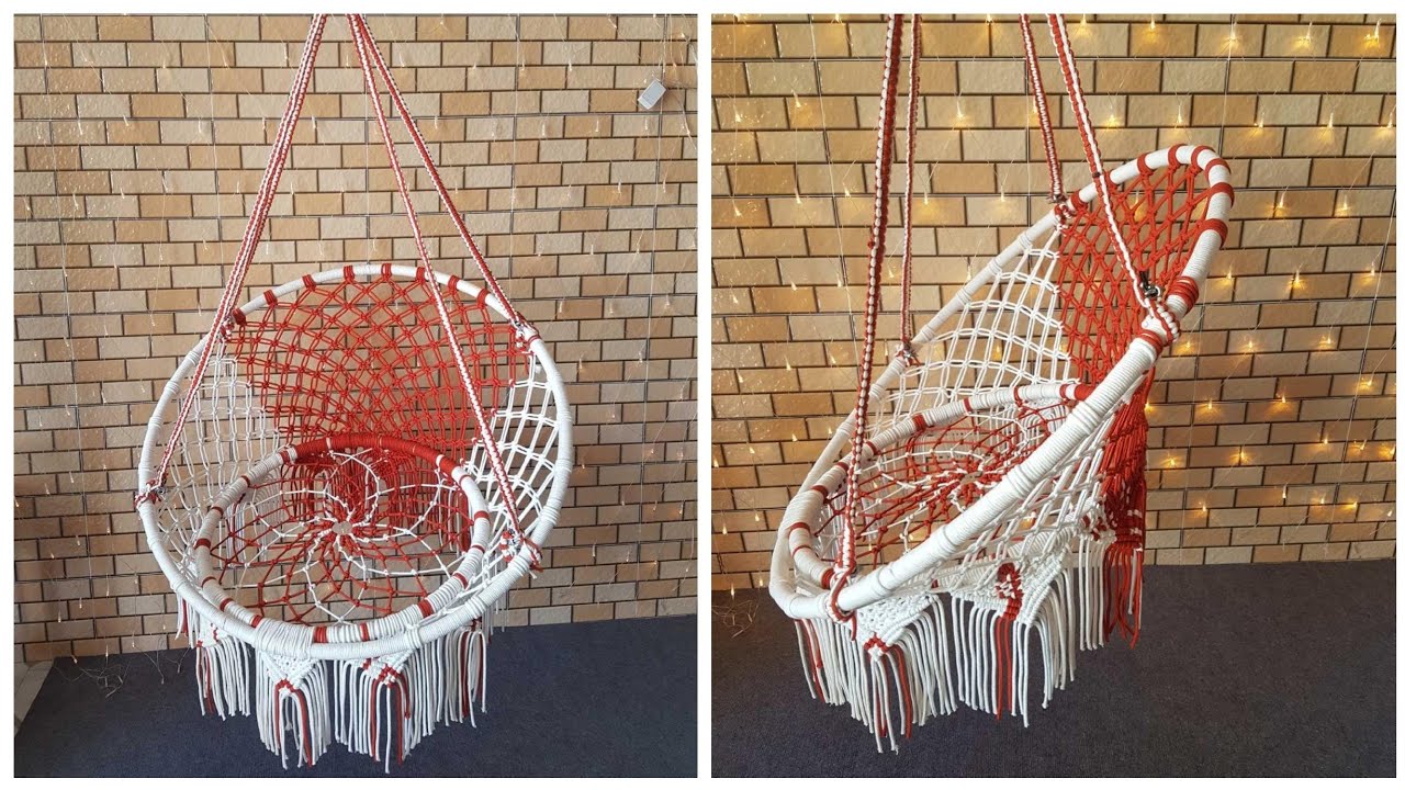 DIY Macrame Hanging chair - Macramé Tutorial for beginner by TNARTNCRAFTS