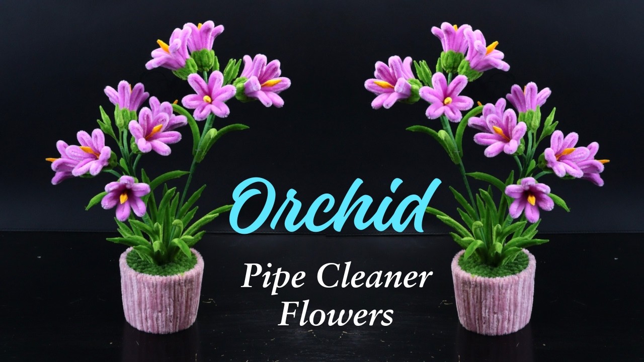 Beautiful Handmade DIY Orchid Pot ✨🌺 | Pipe Cleaner Flower Home Decor