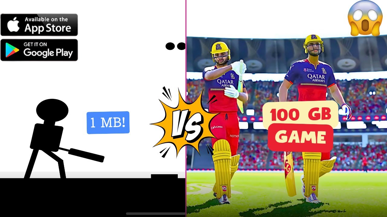 🤯🔥1 MB vs 100 GB CRICKET GAME - Noob vs Pro Cricket Game | Cricket | CRICKET 24