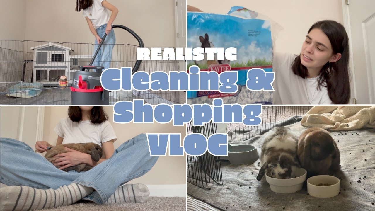 RABBIT ESSENTIALS HAUL | Cleaning the Bunny Room, Supplies Haul, & Thrifting (Bunny Vlog 2)
