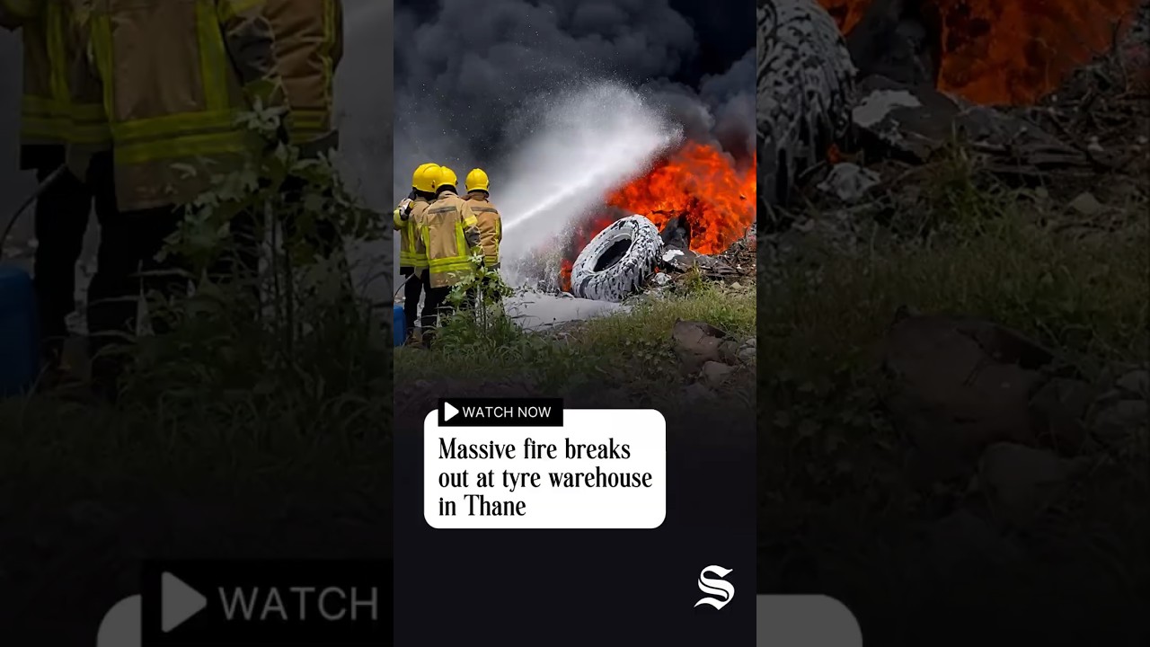 Massive fire breaks out at tyre warehouse in Thane