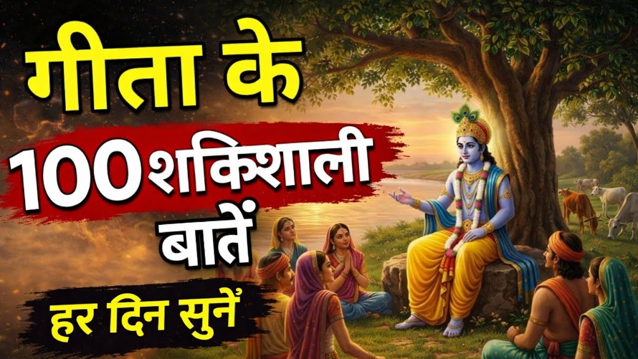 गीता के 100 शक्तिशाली बातें | जो सारी परेशानियां खत्म कर देगी | Krishna motivation 