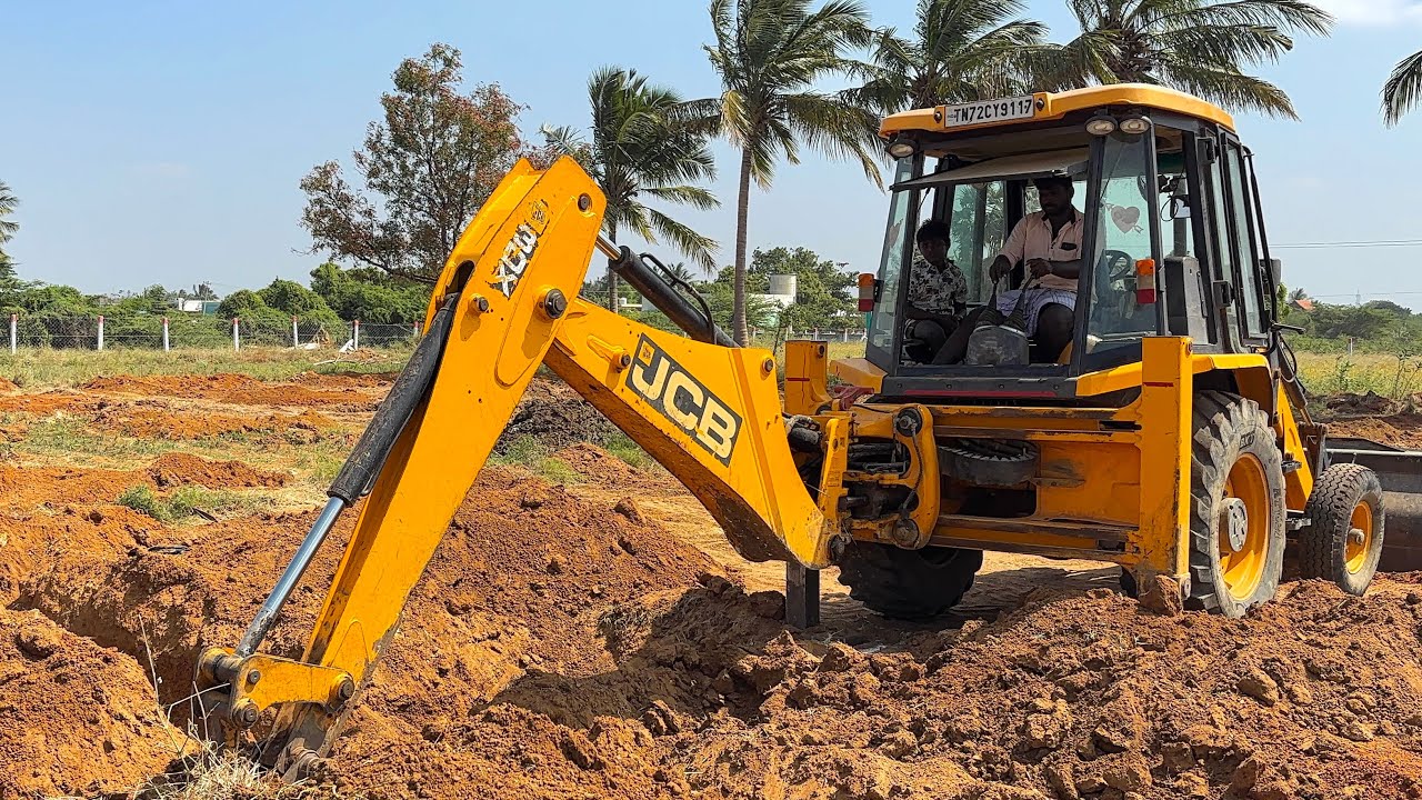 JCB 3DX Working for Pipeline Digging in New Coconut Farm || jcb video