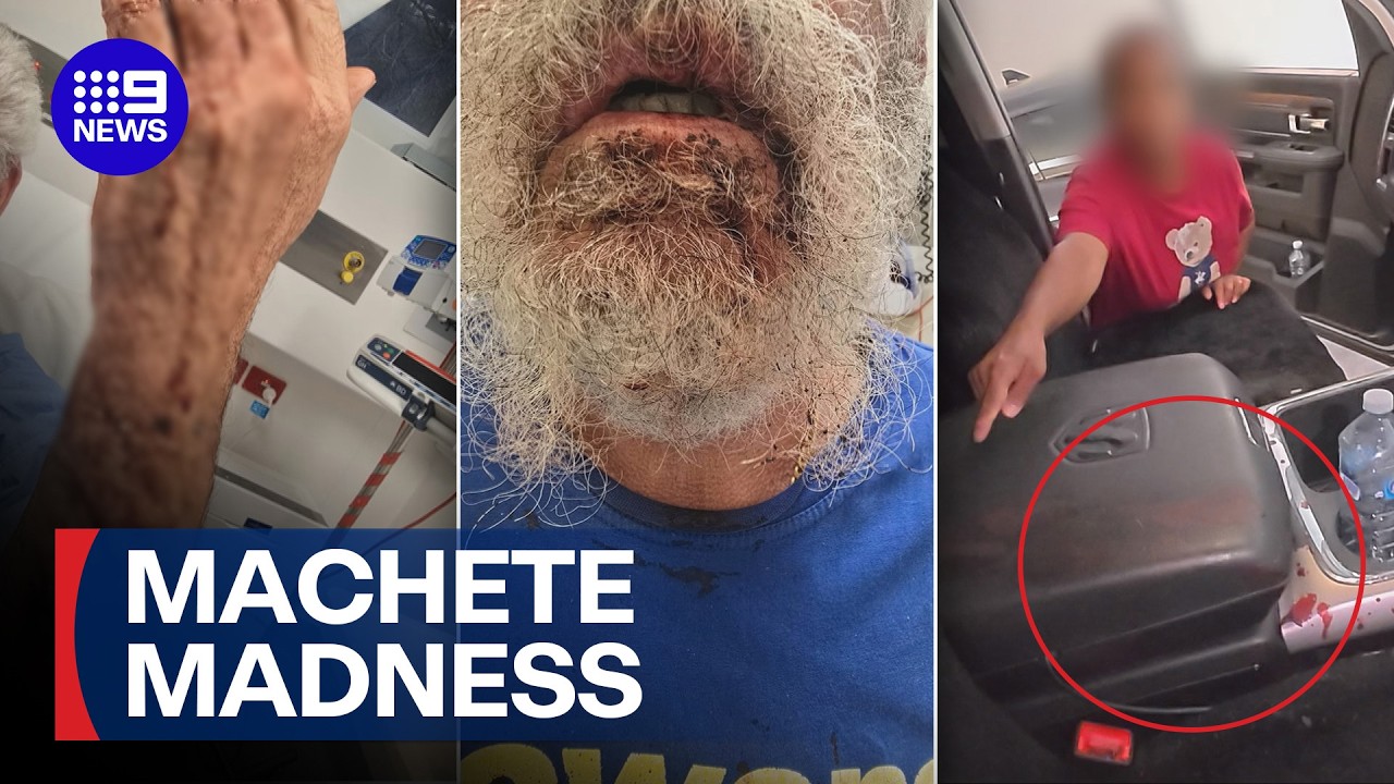 Grandfather slashed in teen machete attack | 9 News Australia