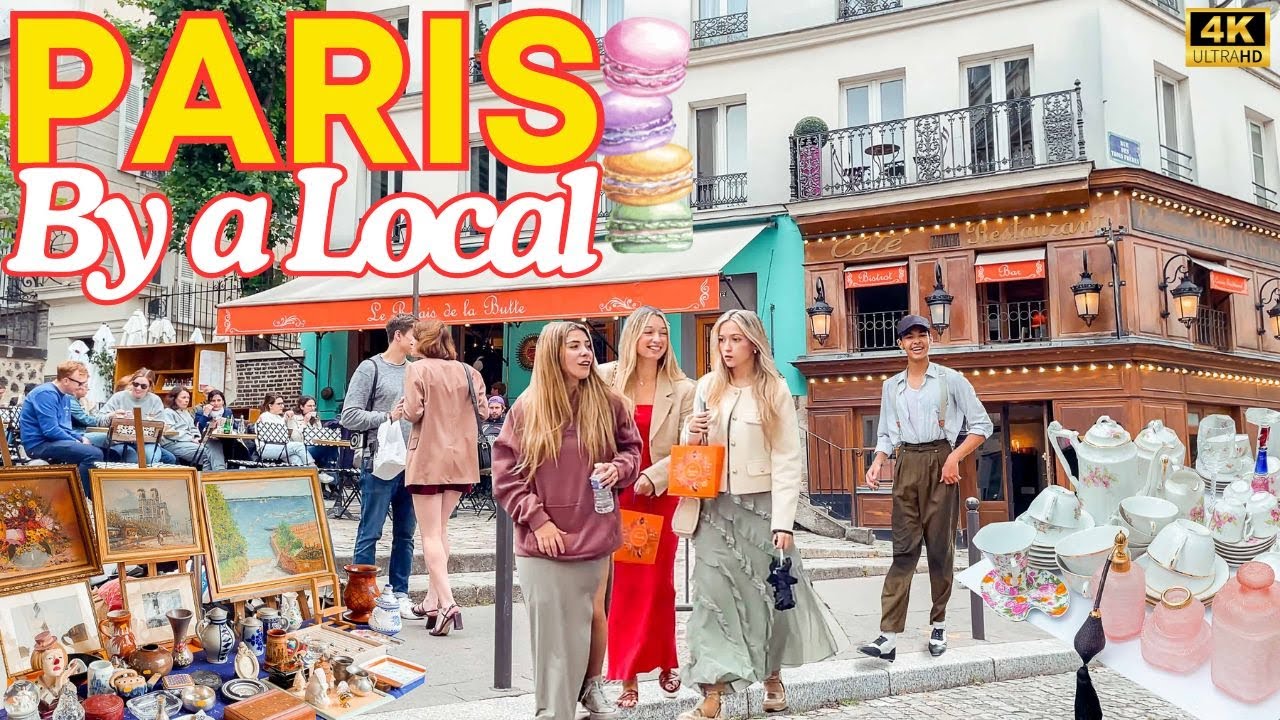 Paris, France 🇫🇷 Bohemian Paris Walk, Flea Markets, Deserts🧁& Encounters, 4K Walking Tour