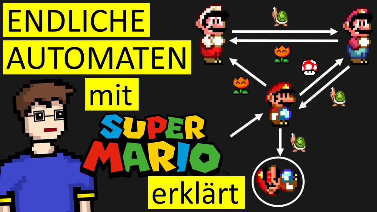 ENDLICHE AUTOMATEN (mit SUPER MARIO erklärt) | Theoretische Informatik
