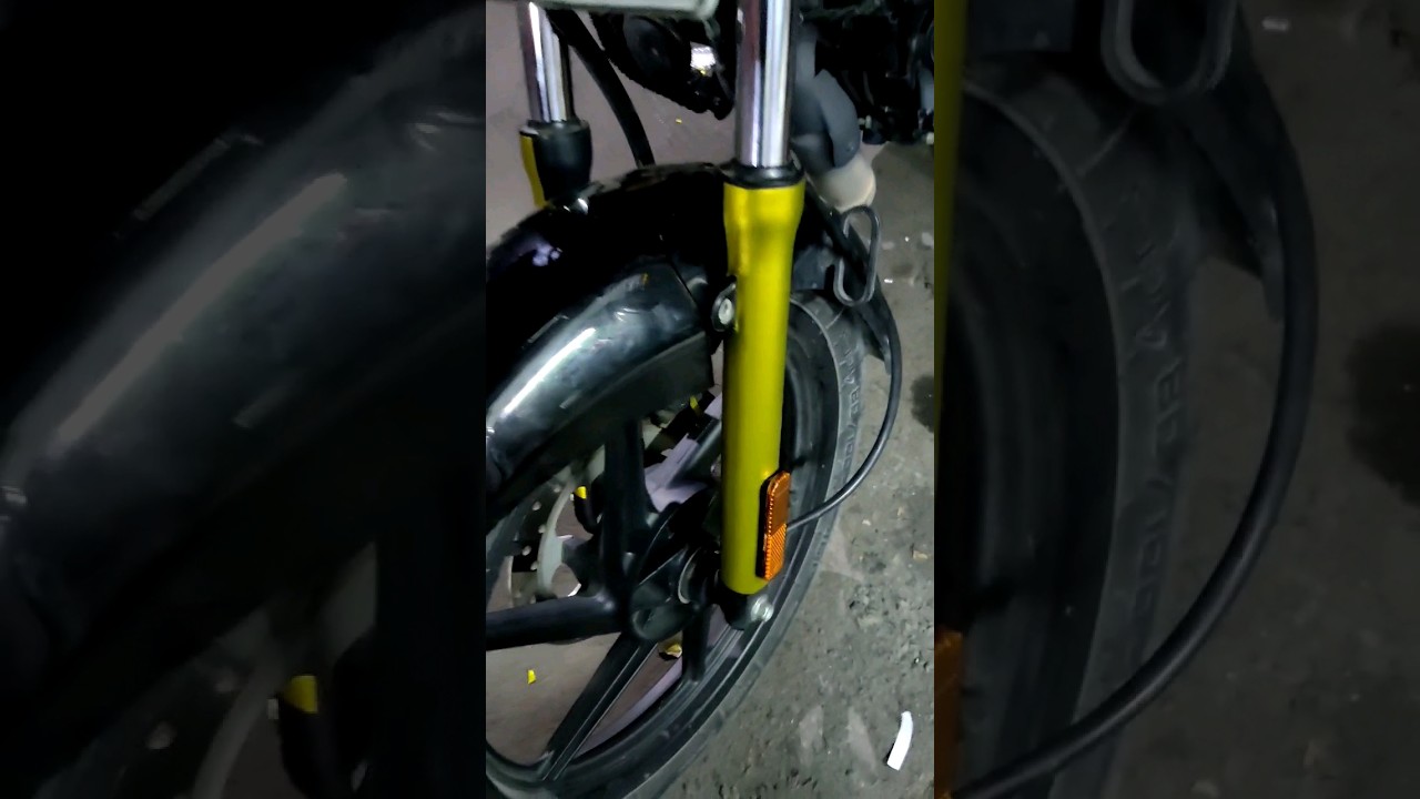 bike k fornt shocker pe golden wrap🔥🤩 #shorts #modified #bike #trend #gold #wrap #youtubeshorts