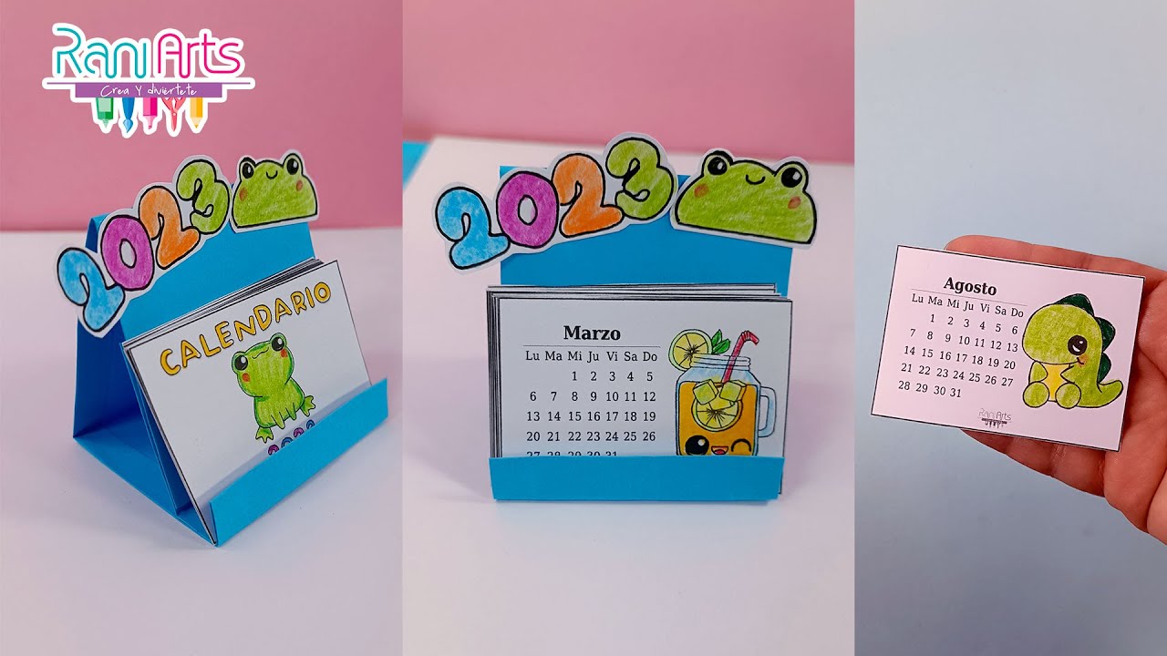 MINI CALENDARIO 2023 - DIY - calendario anual RANIARTS muy fácil