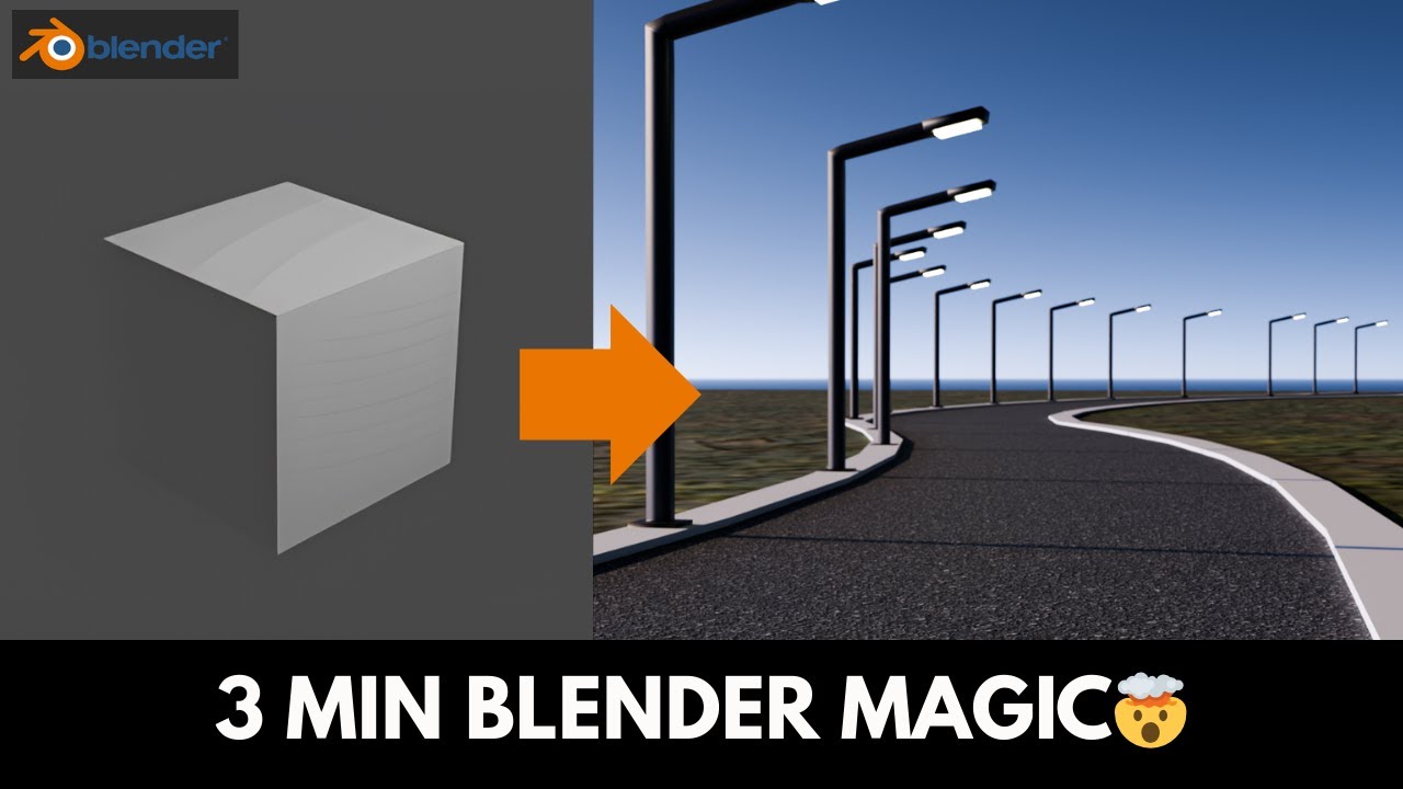 3-Minute Blender Magic | Turn a Cube Into a Curved Road