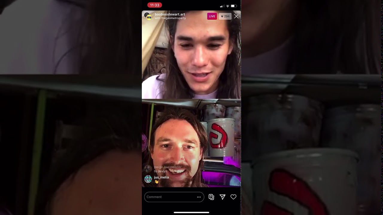 Booboo instagram live with Geometroparty yesterday part 3