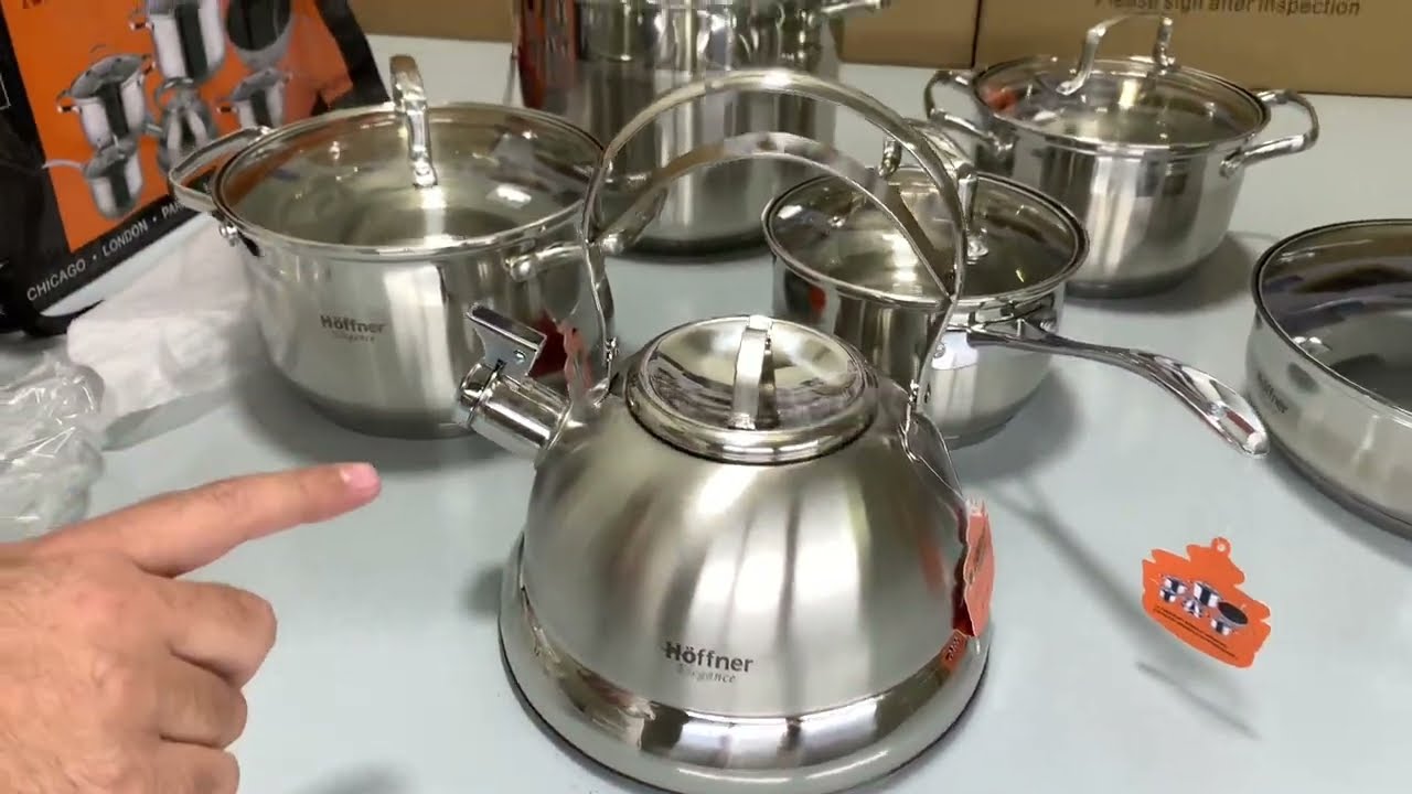 Hoffner 12 Pieces Cookware Set | Stainless Steel | Unboxing and Review  #gawadarimport #cookwareset