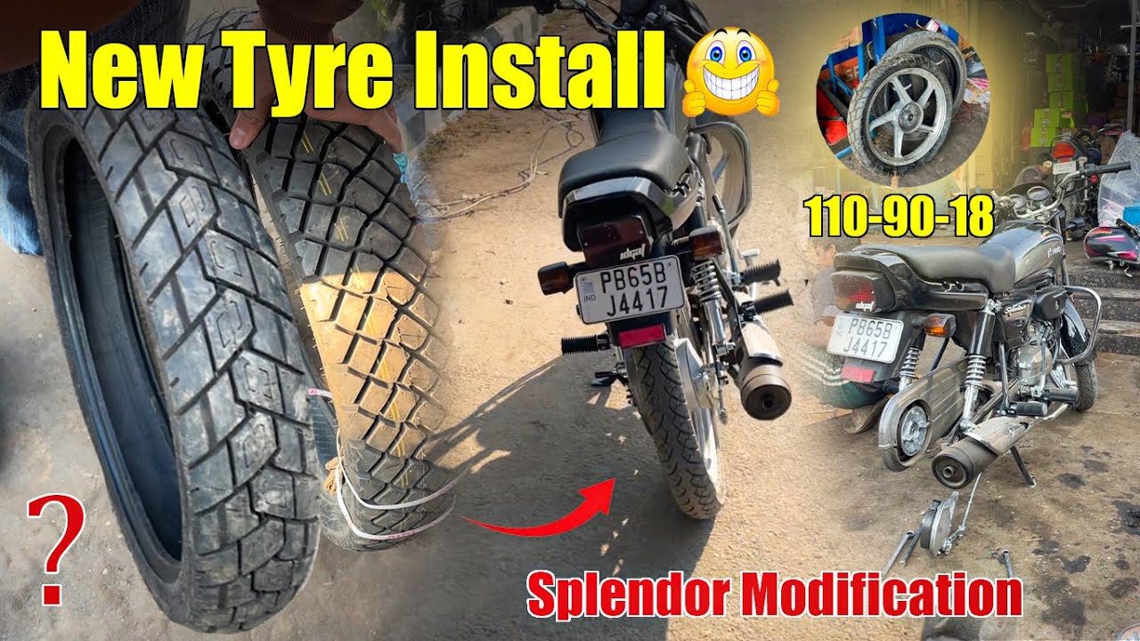 Splendor Modification 🙌| Install Big Tyre In Splendor | 110/90/18 👻| Unique Look | Problem | Price?💸
