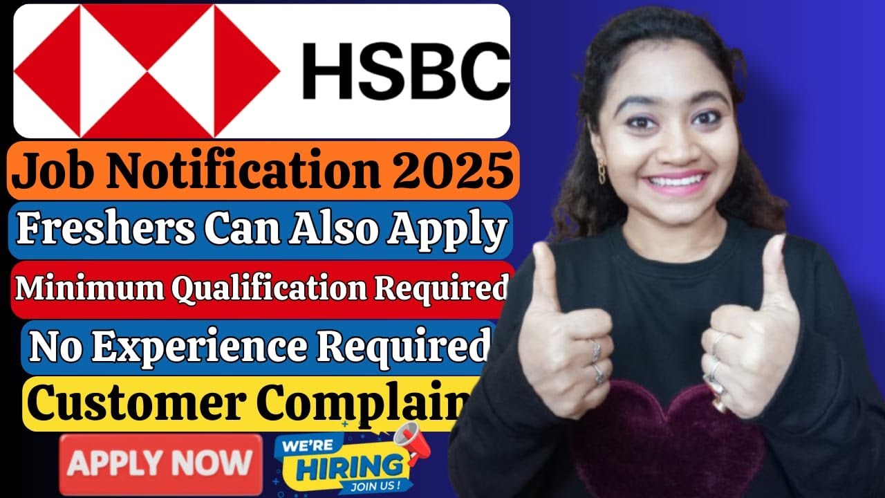 HSBC Bank Recruitment For Freshers| New Bank Job Vacancy| 12th Pass Job Updates| Job Vacancy Fresher